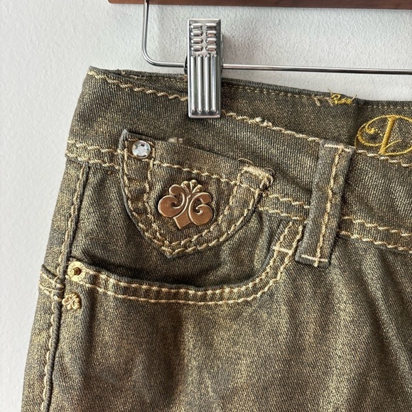 $10 sale 🍓Dereon Beyonce gold low rise pants‎ size 7/8 - Picture 5 of 7